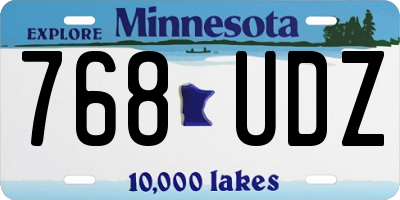 MN license plate 768UDZ