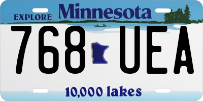 MN license plate 768UEA