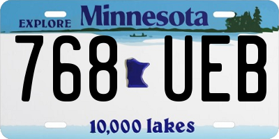 MN license plate 768UEB