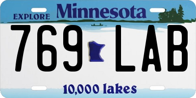 MN license plate 769LAB