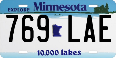 MN license plate 769LAE