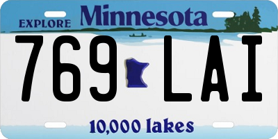 MN license plate 769LAI