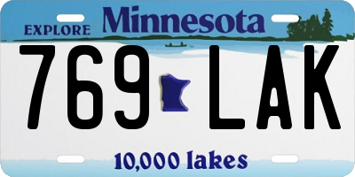 MN license plate 769LAK