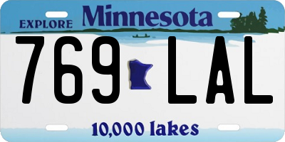 MN license plate 769LAL