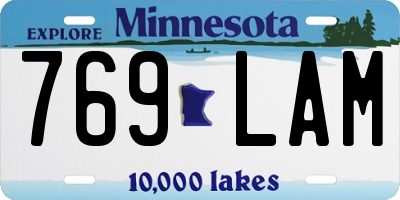 MN license plate 769LAM