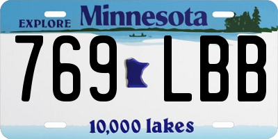 MN license plate 769LBB