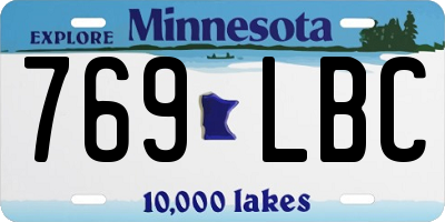 MN license plate 769LBC