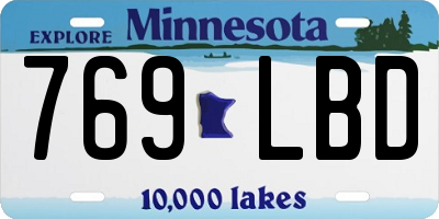 MN license plate 769LBD