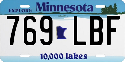MN license plate 769LBF