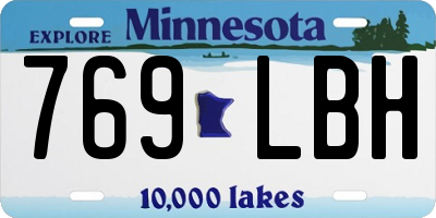 MN license plate 769LBH