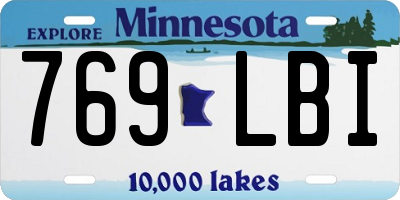 MN license plate 769LBI