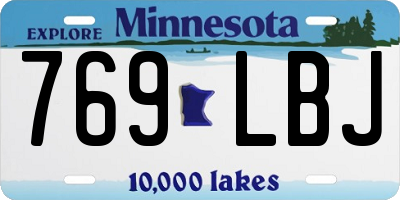 MN license plate 769LBJ