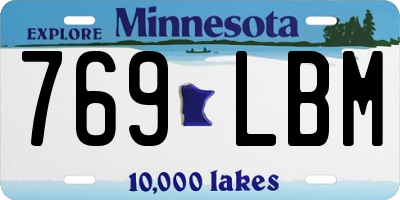 MN license plate 769LBM