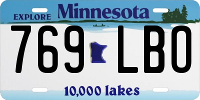 MN license plate 769LBO