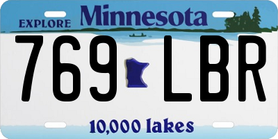 MN license plate 769LBR