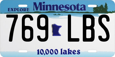 MN license plate 769LBS