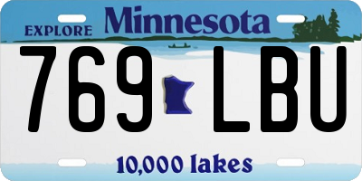 MN license plate 769LBU