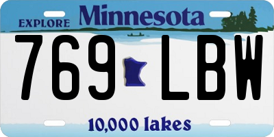 MN license plate 769LBW