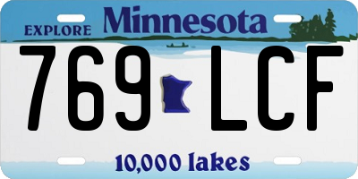 MN license plate 769LCF