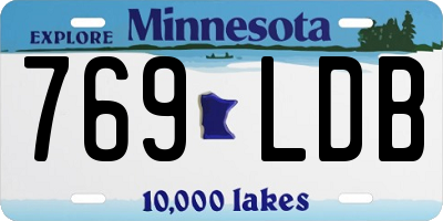 MN license plate 769LDB