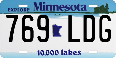 MN license plate 769LDG