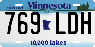 MN license plate 769LDH
