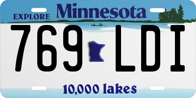 MN license plate 769LDI