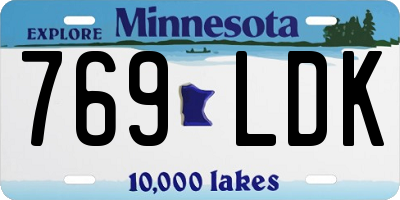 MN license plate 769LDK