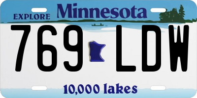 MN license plate 769LDW