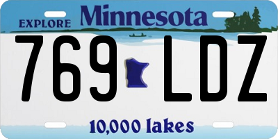 MN license plate 769LDZ