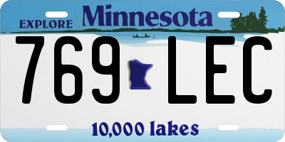 MN license plate 769LEC