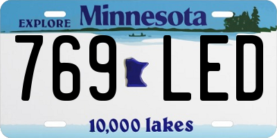 MN license plate 769LED