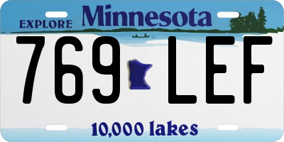 MN license plate 769LEF
