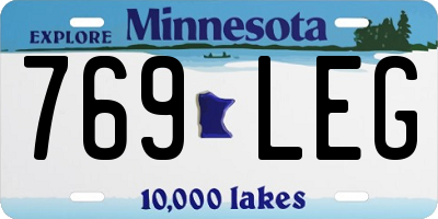 MN license plate 769LEG