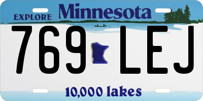 MN license plate 769LEJ