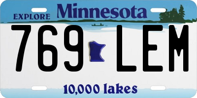 MN license plate 769LEM