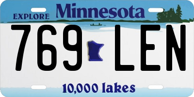 MN license plate 769LEN