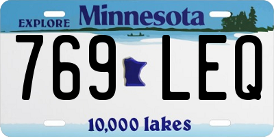 MN license plate 769LEQ