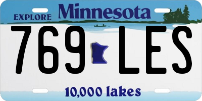 MN license plate 769LES