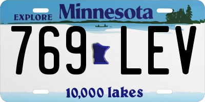 MN license plate 769LEV