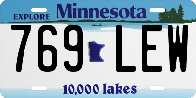 MN license plate 769LEW