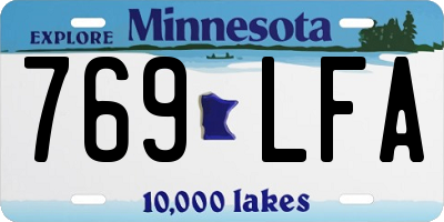 MN license plate 769LFA