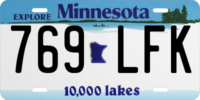MN license plate 769LFK
