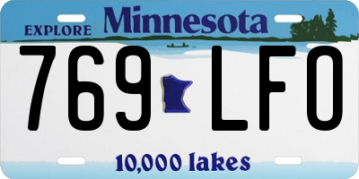 MN license plate 769LFO