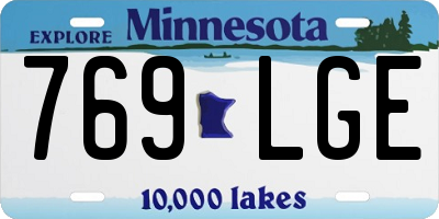 MN license plate 769LGE