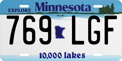 MN license plate 769LGF