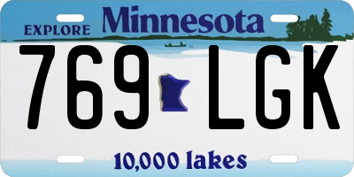 MN license plate 769LGK