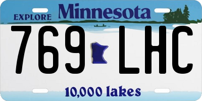 MN license plate 769LHC