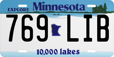 MN license plate 769LIB
