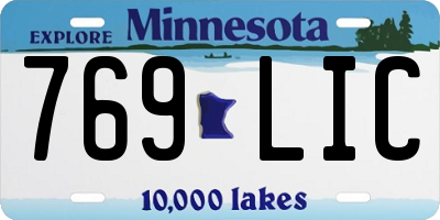 MN license plate 769LIC